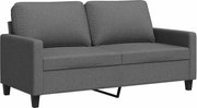 vidaXL Canapea cu 2 locuri, gri închis, 140 cm, material textil