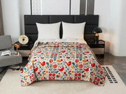 Cuvertura de pat RETRO BIRD colorata Dimensiune: 220 x 240 cm