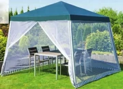 Cort pavilion pentru gradina, cu pereti tip plasa de tantari, Verde,
