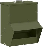 vidaXL Feeder pentru pui Verde măsliniu 20 x 25 x 35 cm
