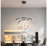 Brilagi-LED Lustru dimabil suspendat pe cablu TWISTER, LED/48W/230V, Ø 50 cm, negru + telecomandă