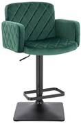HR802KW Scaun Verde din Catifea cu Bază Neagră