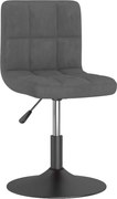 vidaXL Scaun de bar pivotant, gri închis, catifea