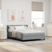vidaXL Pat boxspring cu saltea cu saltea Gri deschis 140 x 200 cm