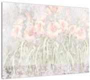 Tablou pe sticlă - Fresca crinilor (70x50 cm)