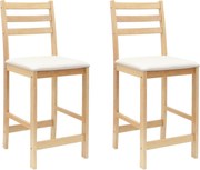 vidaXL Scaune de dining 2 pcs natural 40 x 47,5 x 99,5 cm