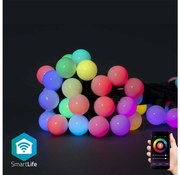 Lanț LED RGB decorativ 48xLED 13,8m IP65 Wi-Fi Tuya Nedis WIFILP02C48