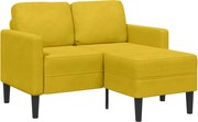 vidaXL Canapea cu 2 locuri cu șezlong în formă L catifea galbenă 125cm