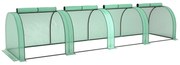 Outsunny Seră Portabilă Tip Tunel 4x1x0.8 m cu 4 Uși cu Fermoar, Acoperire PVC Rezistentă la Apă/UV | Aosom Romania