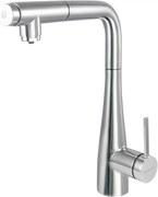 Baterie pentru chiuveta bucatarie, crom, racord pentru filtrul de apa, dus extractabil, Deante Eridan Crom