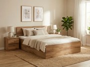 Pat SOFIA 120 x 200 cm, stejar artisan Saltele: Cu saltele Coco Maxi 20 cm, Somiera pat: Cu lamele drepte