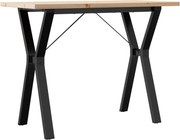 vidaXL Masă bucătărie, cadru Y, 100x50x75,5 cm lemn masiv pin și Oţel