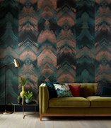 Tapet Reflections, Jade Green Luxury Geometric, 1838 Wallcoverings, 6.5mp / rola