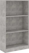 vidaXL Bibliotecă cu 3 rafturi, gri beton, 60x24x109 cm, lemn compozit