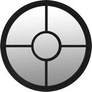 vidaXL Oglindă de grădină rotundă, negru, 60x4 cm, fier, uz exterior