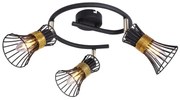 Plafoniera moderna metalica negru-aurie PURRA 3L 54814-3 GL