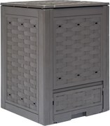 vidaXL Compostor de grădină, maro, 60x60x83 cm, 300 L plastic ratan