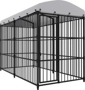 vidaXL Padoc pentru câini de exterior, cu acoperiș, 300 x 150 x 210 cm
