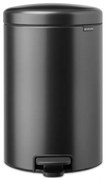 Cos de gunoi cu pedala Brabantia NewIcon 1008846, 20 L, Inchidere lina, Baza antiderapanta, Gri inchis