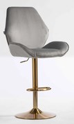 HR350W Scaun Gray din Catifea Bază Aurie