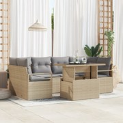 vidaXL Set de canapele pentru grădină Manual 7 pcs bej și gri deschis