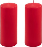 Set de lumânări tip pilon, 25 cm, Ø 10 cm, roșu, 2 buc