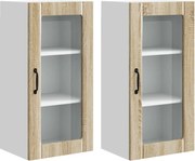 vidaXL Dulap de bucătărie cu raft 2 pcs Stejar Sonoma 40 x 31 x 80 cm