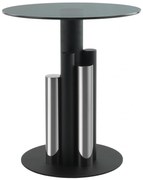 Măsuță de cafea rotunda din sticla Ontario 46x46x52 cm gri/negru