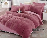 Lenjerie pat super pufoasa COCOLINO Fluffy 6 Piese, Roz
