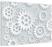 Tablou pe sticlă - Roți dințate (70x50 cm)