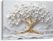Tablou – Arborele vieții 3D plin de flori (70x50 cm)