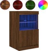 vidaXL Servantă cu lumini LED, stejar maro, 41x37x67 cm