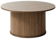 Măsuță de cafea maro rotundă cu aspect de lemn de stejar ø 90 cm Nola – Unique Furniture
