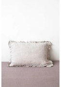 Față de pernă din in cu tiv plisat Linen Tales, 50 x 60 cm, natural