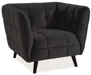 Fotoliu relaxant negru CASTELLO 1 VELVET