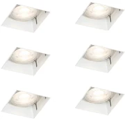 Set de 6 spoturi incastrate albe GU10 50mm fara rama - Oneon