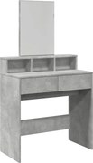 vidaXL Masă de toaletă cu oglindă, gri beton, 80x41x144,5 cm