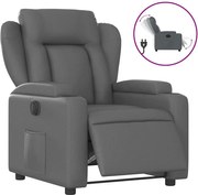 vidaXL Fotoliu rabatabil electric, gri, piele ecologică