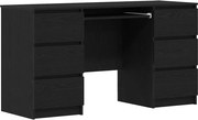 vidaXL Birou cu sertar Stejar Negru 140 x 50 x 76 cm Lemn compozit