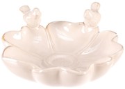 Adăpătoare pentru păsări Floare, albă, 25 x 26 x11 cm