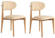 Set de scaune de sufragerie Lionte Beige și LightOak, 2 bucăți