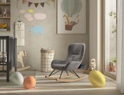 Mini balansoar pentru copii ROCKY, antracit, cu tapițerie bouclé, confortabil și decorativ – Vipack