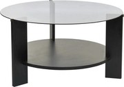 Masuta cafea CLARA, negru/fumuriu, PAL/sticla, 75x75x40 cm