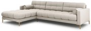 Coltar tapitat Bali 5 locuri picioare gold – L293 x l185 x h75