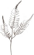 Ramură decorativă mare de ferigă, argint, în. 70 cm