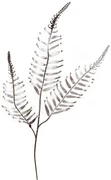 Ramură decorativă mare de ferigă, argint, în. 70 cm