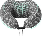 vidaXL Perna de gât pentru călătorie Gri 30 x 28 x 14 cm Poliester