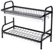 Suport vesela cu doua nivele, negru, 39 X 23,5 X 42 cm