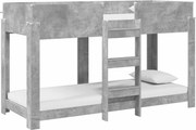 vidaXL Pat Etajat pentru Copii Gri din beton 75 x 190 cm Lemn compozit