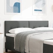vidaXL Tăblie cu LED cu lumini cu bandă LED Gri închis 160 cm țesătură
